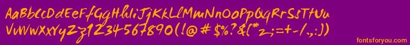 Wcmanonegrabta Font – Orange Fonts on Purple Background