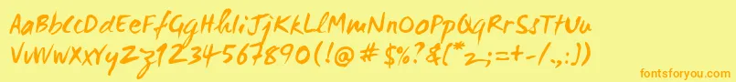 Wcmanonegrabta Font – Orange Fonts on Yellow Background