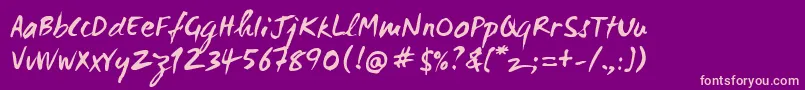 Wcmanonegrabta Font – Pink Fonts on Purple Background