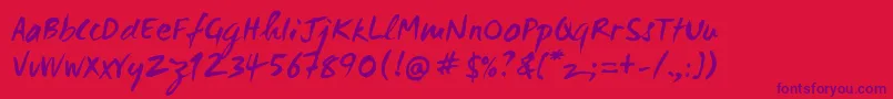 Wcmanonegrabta Font – Purple Fonts on Red Background