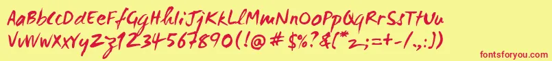 Wcmanonegrabta Font – Red Fonts on Yellow Background