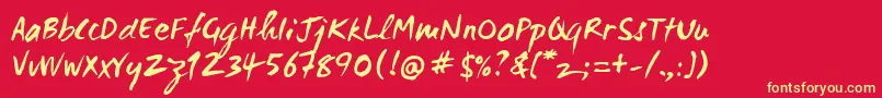 Wcmanonegrabta Font – Yellow Fonts on Red Background