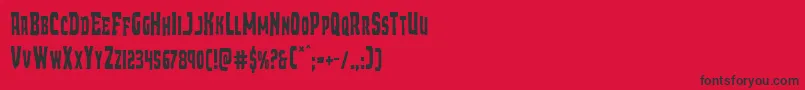 フォントDemonpriestcond – 赤い背景に黒い文字