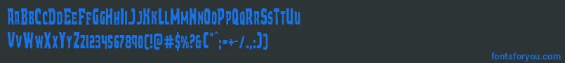 Demonpriestcond Font – Blue Fonts on Black Background