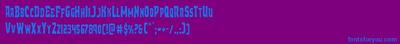 フォントDemonpriestcond – 紫色の背景に青い文字