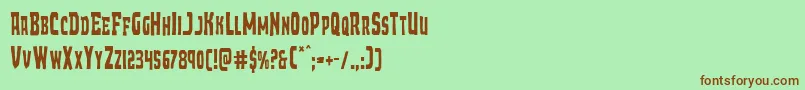 Шрифт Demonpriestcond – коричневые шрифты на зелёном фоне