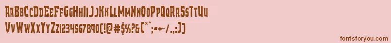 フォントDemonpriestcond – ピンクの背景に茶色のフォント