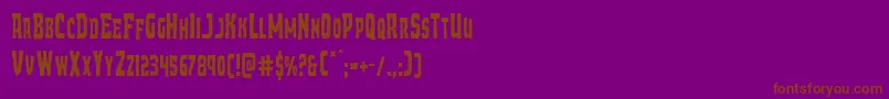 フォントDemonpriestcond – 紫色の背景に茶色のフォント