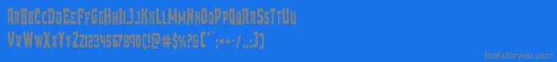 フォントDemonpriestcond – 青い背景に灰色の文字