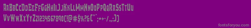フォントDemonpriestcond – 紫の背景に灰色の文字