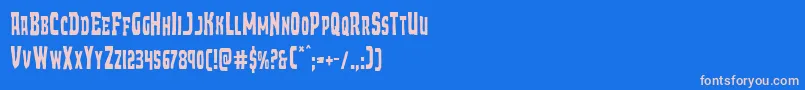 フォントDemonpriestcond – ピンクの文字、青い背景