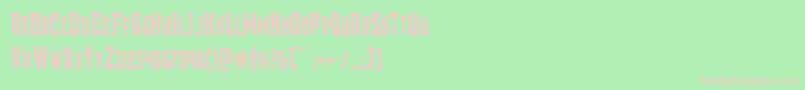 フォントDemonpriestcond – 緑の背景にピンクのフォント