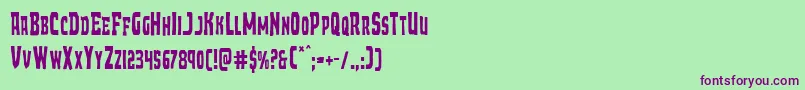 Шрифт Demonpriestcond – фиолетовые шрифты на зелёном фоне