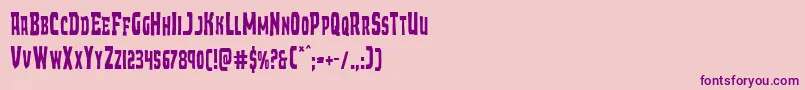 フォントDemonpriestcond – ピンクの背景に紫のフォント