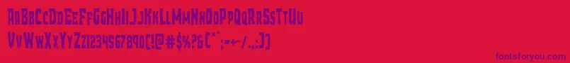 Demonpriestcond Font – Purple Fonts on Red Background