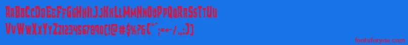 フォントDemonpriestcond – 赤い文字の青い背景