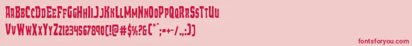 フォントDemonpriestcond – ピンクの背景に赤い文字