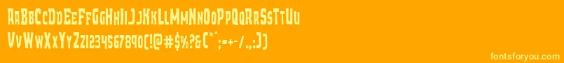 Шрифт Demonpriestcond – жёлтые шрифты на оранжевом фоне