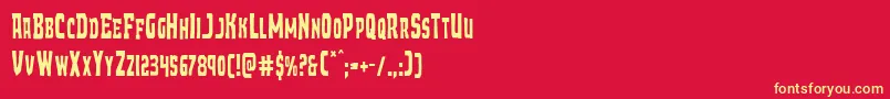Demonpriestcond-fontti – keltaiset fontit punaisella taustalla