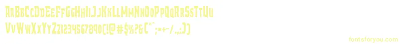 フォントDemonpriestcond – 白い背景に黄色の文字