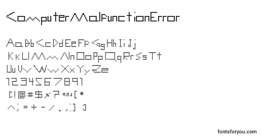 ComputerMalfunctionError-fontti – aakkoset, numerot, erikoismerkit