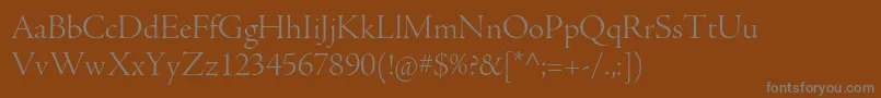 AjensonproLtdisp Font – Gray Fonts on Brown Background