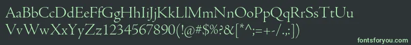 AjensonproLtdisp Font – Green Fonts on Black Background