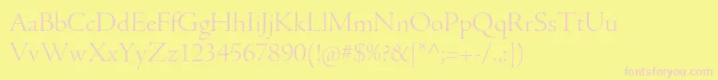 AjensonproLtdisp-Schriftart – Rosa Schriften auf gelbem Hintergrund