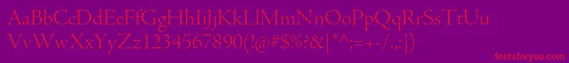 AjensonproLtdisp Font – Red Fonts on Purple Background