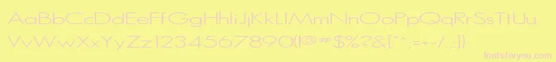 SansSerifMedium-Schriftart – Rosa Schriften auf gelbem Hintergrund