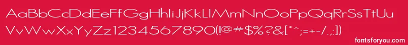 Czcionka SansSerifMedium – białe czcionki na czerwonym tle