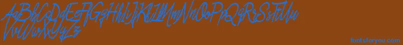 Asfrogas Font – Blue Fonts on Brown Background
