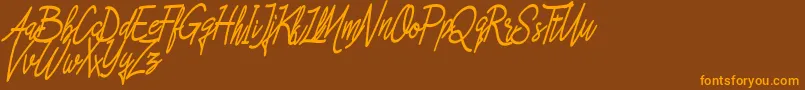 Asfrogas Font – Orange Fonts on Brown Background