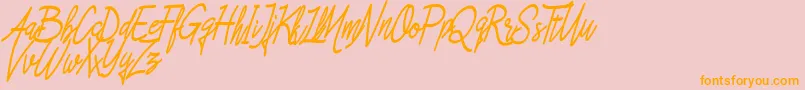 Asfrogas-Schriftart – Orangefarbene Schriften auf rosa Hintergrund