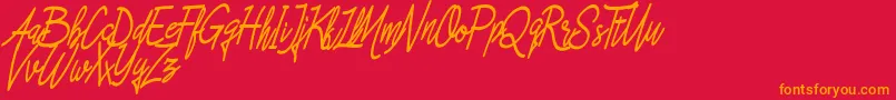 Asfrogas Font – Orange Fonts on Red Background