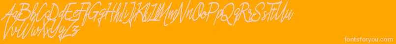 Asfrogas Font – Pink Fonts on Orange Background