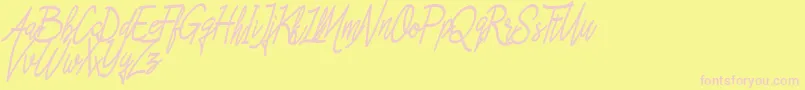 Asfrogas Font – Pink Fonts on Yellow Background