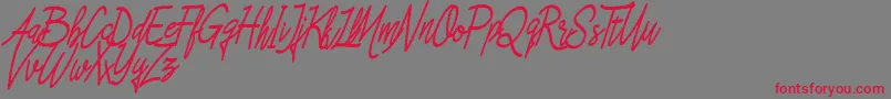 Asfrogas Font – Red Fonts on Gray Background