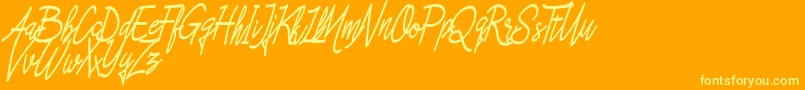Asfrogas Font – Yellow Fonts on Orange Background