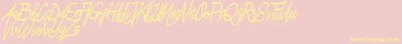 Asfrogas Font – Yellow Fonts on Pink Background