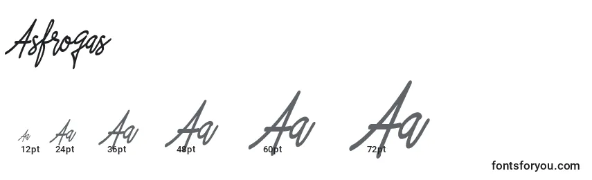 Größen der Schriftart Asfrogas (25511)