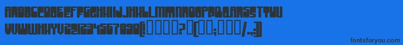 Czcionka GrooveMachineUprightBold – czarne czcionki na niebieskim tle