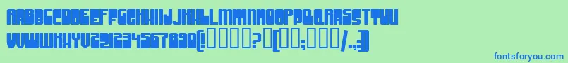 GrooveMachineUprightBold Font – Blue Fonts on Green Background