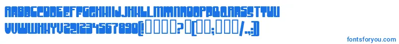 GrooveMachineUprightBold-Schriftart – Blaue Schriften auf weißem Hintergrund