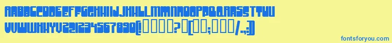 GrooveMachineUprightBold Font – Blue Fonts on Yellow Background