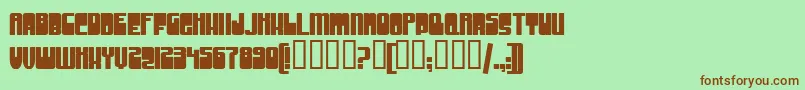 GrooveMachineUprightBold Font – Brown Fonts on Green Background