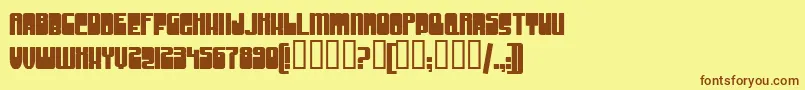 GrooveMachineUprightBold Font – Brown Fonts on Yellow Background