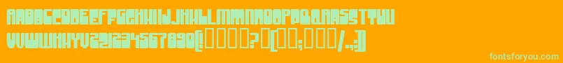 GrooveMachineUprightBold Font – Green Fonts on Orange Background