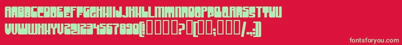 GrooveMachineUprightBold Font – Green Fonts on Red Background