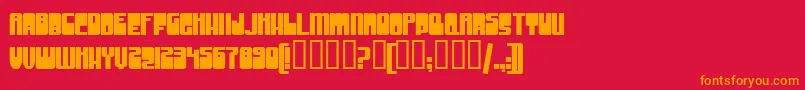 GrooveMachineUprightBold Font – Orange Fonts on Red Background